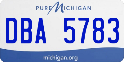 MI license plate DBA5783