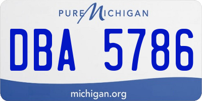 MI license plate DBA5786