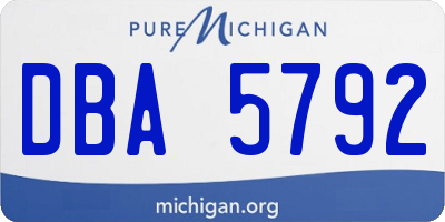 MI license plate DBA5792