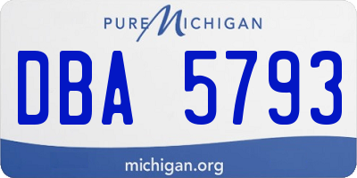 MI license plate DBA5793