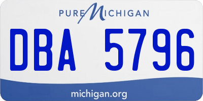 MI license plate DBA5796