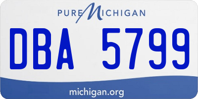 MI license plate DBA5799