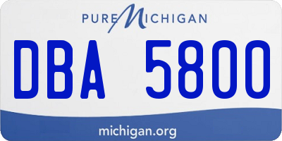 MI license plate DBA5800