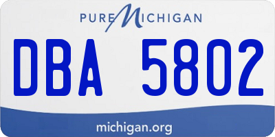 MI license plate DBA5802