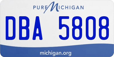 MI license plate DBA5808