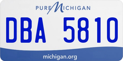 MI license plate DBA5810