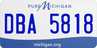 MI license plate DBA5818
