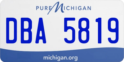 MI license plate DBA5819