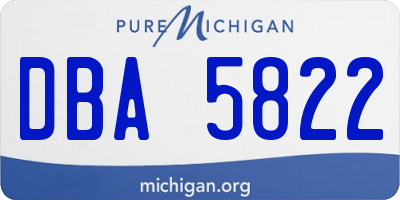 MI license plate DBA5822