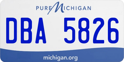MI license plate DBA5826