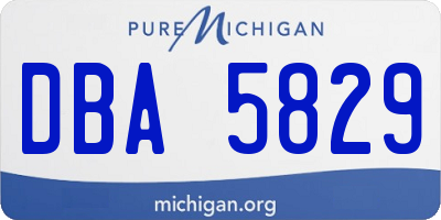 MI license plate DBA5829