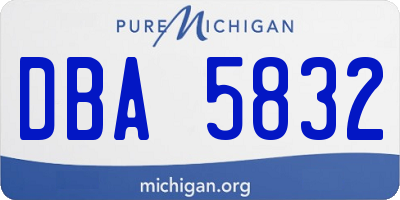 MI license plate DBA5832