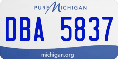 MI license plate DBA5837