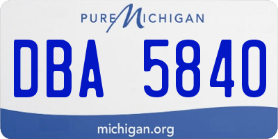 MI license plate DBA5840