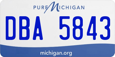 MI license plate DBA5843