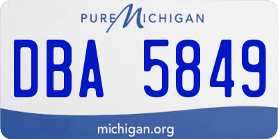MI license plate DBA5849