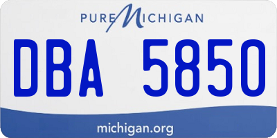 MI license plate DBA5850