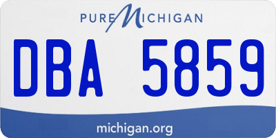 MI license plate DBA5859
