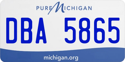 MI license plate DBA5865