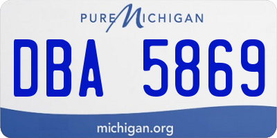 MI license plate DBA5869