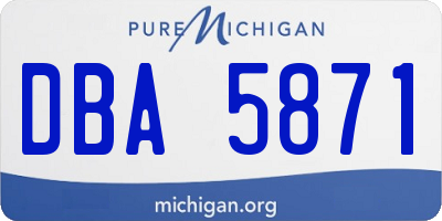 MI license plate DBA5871