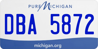 MI license plate DBA5872