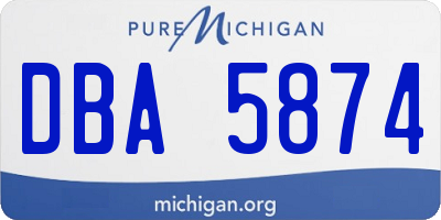 MI license plate DBA5874