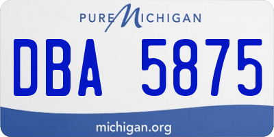 MI license plate DBA5875