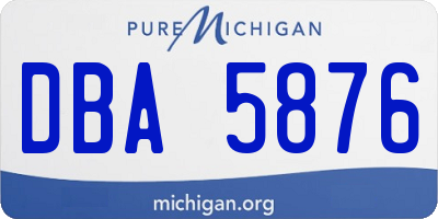 MI license plate DBA5876