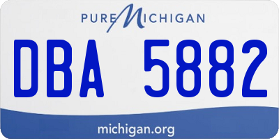 MI license plate DBA5882