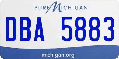 MI license plate DBA5883