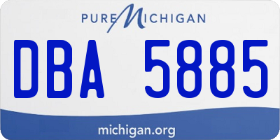 MI license plate DBA5885