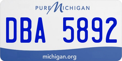MI license plate DBA5892