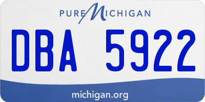 MI license plate DBA5922