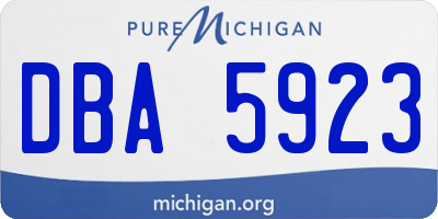 MI license plate DBA5923