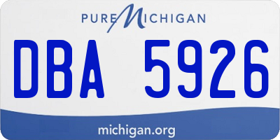 MI license plate DBA5926