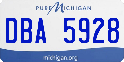 MI license plate DBA5928