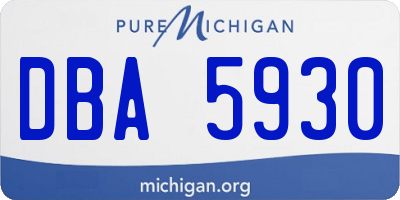 MI license plate DBA5930