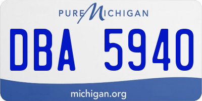 MI license plate DBA5940