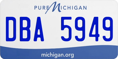 MI license plate DBA5949