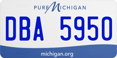 MI license plate DBA5950