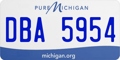 MI license plate DBA5954