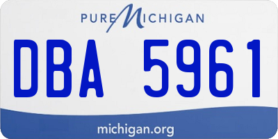 MI license plate DBA5961