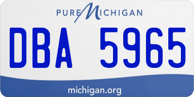 MI license plate DBA5965