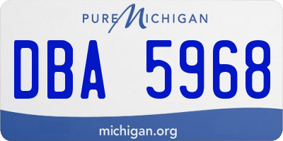 MI license plate DBA5968