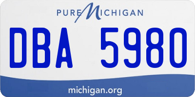 MI license plate DBA5980