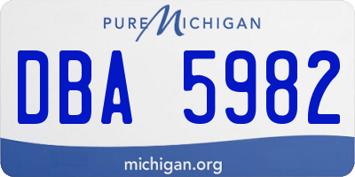 MI license plate DBA5982