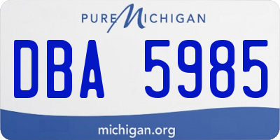 MI license plate DBA5985