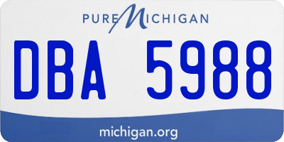 MI license plate DBA5988