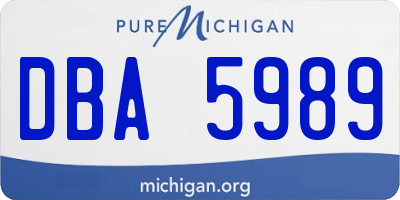MI license plate DBA5989